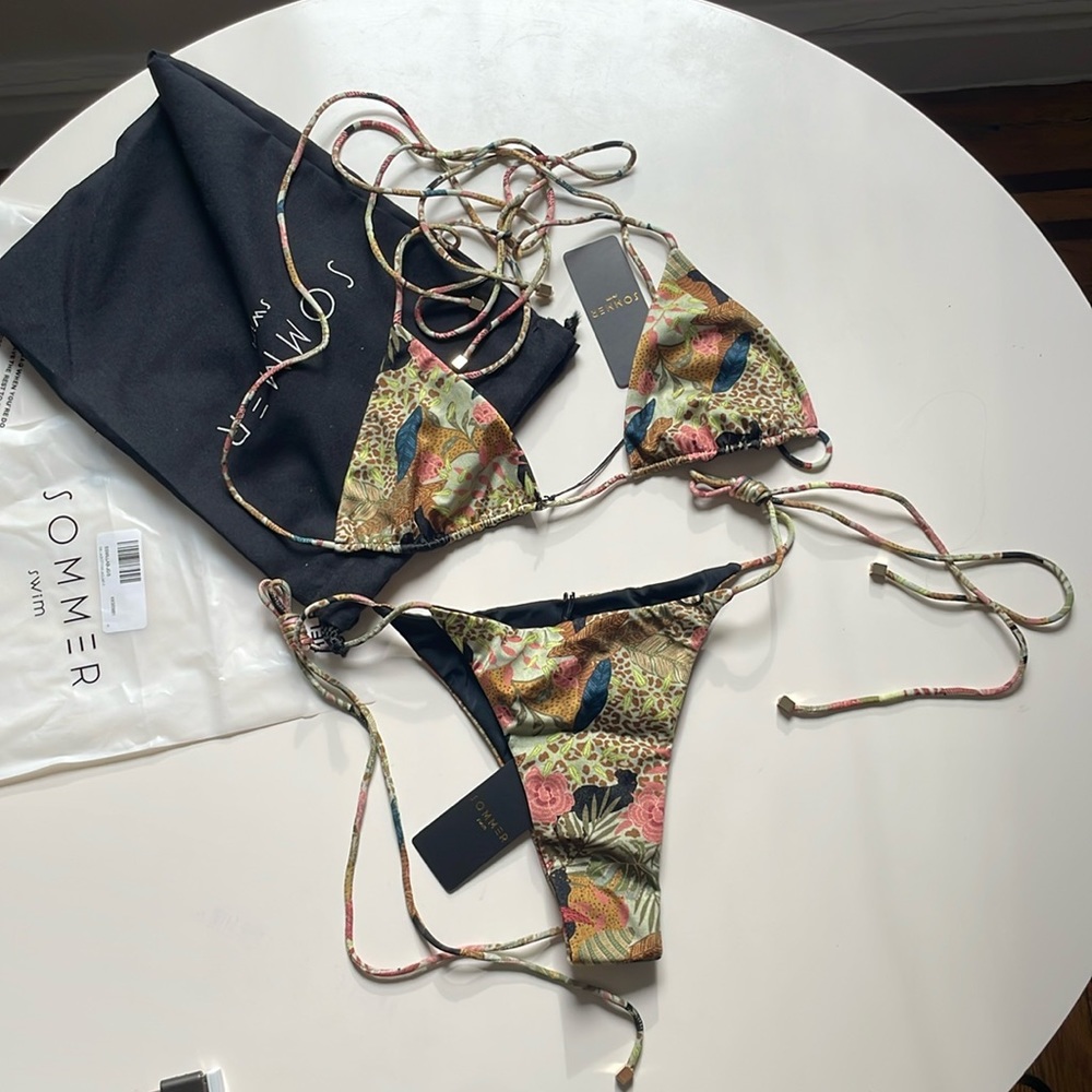 Sommer swim triangle bikini in jaguar print
